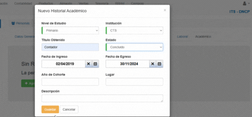 Formulario Académico