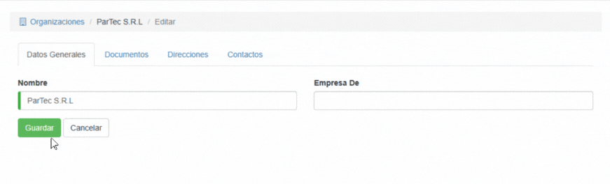 Formulario Datos Generales