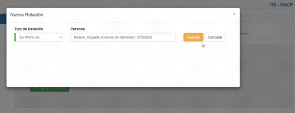 Formulario Relación