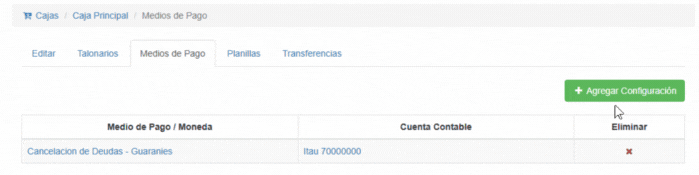 Agregar Medio de Pago