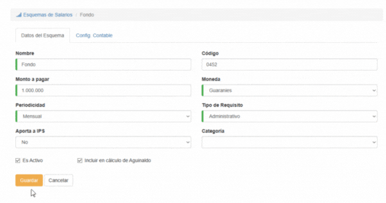 Formulario Editar Esquema