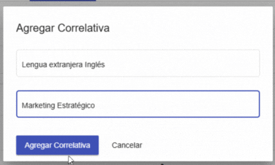 Formulario correlativa