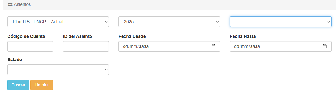 Formulario de filtros