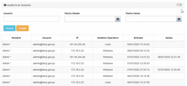 Descargar Auditoría de Sesiones