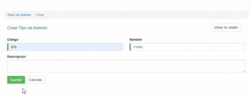 Formulario Agregar Tipo de Asiento