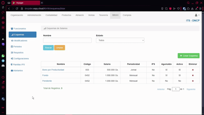 Filtrado de esquemas