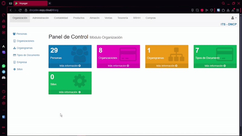 Ingresar al modulo Administración