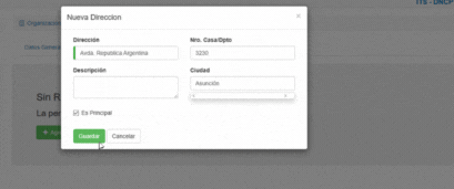 Formulario Direcciones