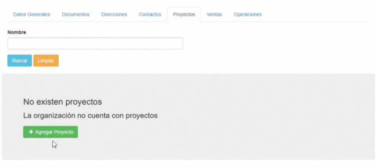 Boton agregar Proyecto