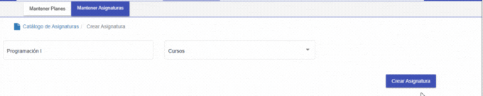 Formulario Crear Asignatura