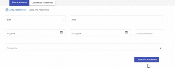 Año Académico Creado