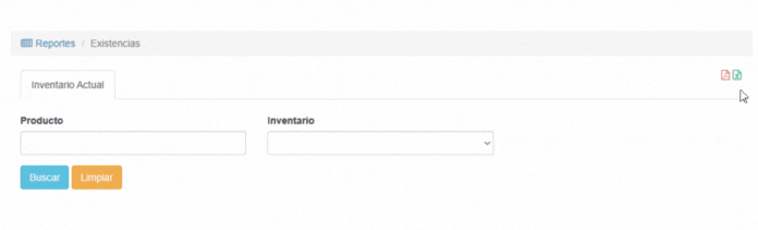 Botones Exportación Reporte