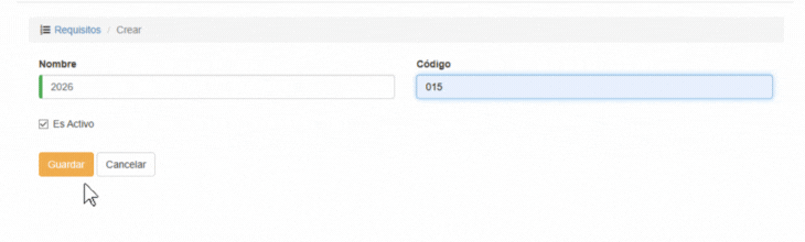 Formulario Crear Requisito