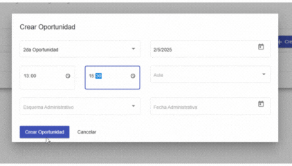 Formulario oportunidad