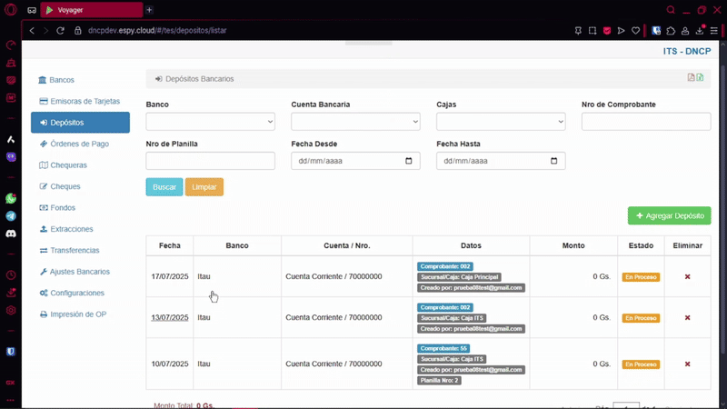 Filtros Auditoría de Peticiones