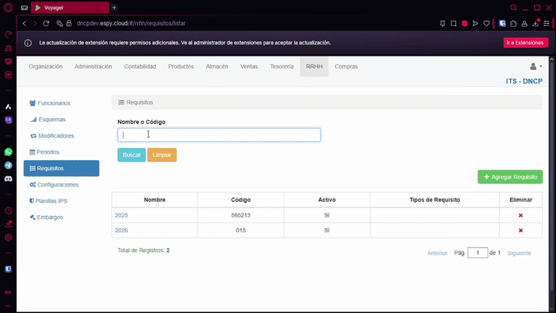 Filtrado de requisitos