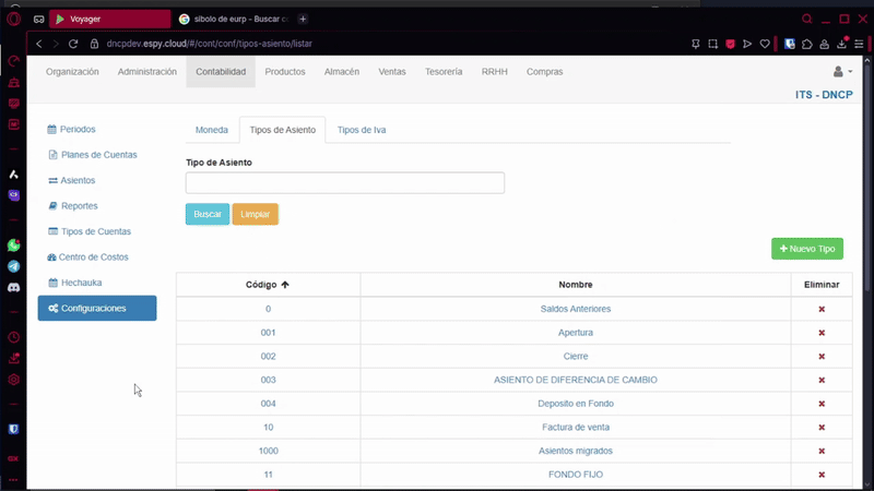 Filtro Tipo de Asiento